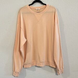 Easel Women’s Sweatshirt Medium Orange Peach 100% Cotton Loungewear Comfy